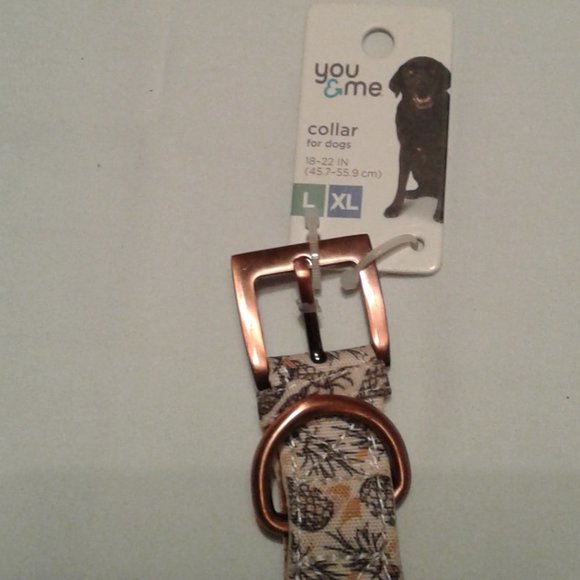 L/ XL  PINEAPPLE PRINT WITH WHITE  ROPE COLLAR (NEW)  BY YOU & ME - Picture 2 of 4